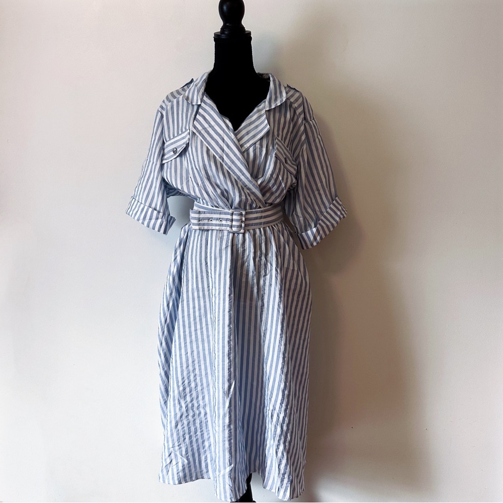 Vintage blue Elisabeth striped dress